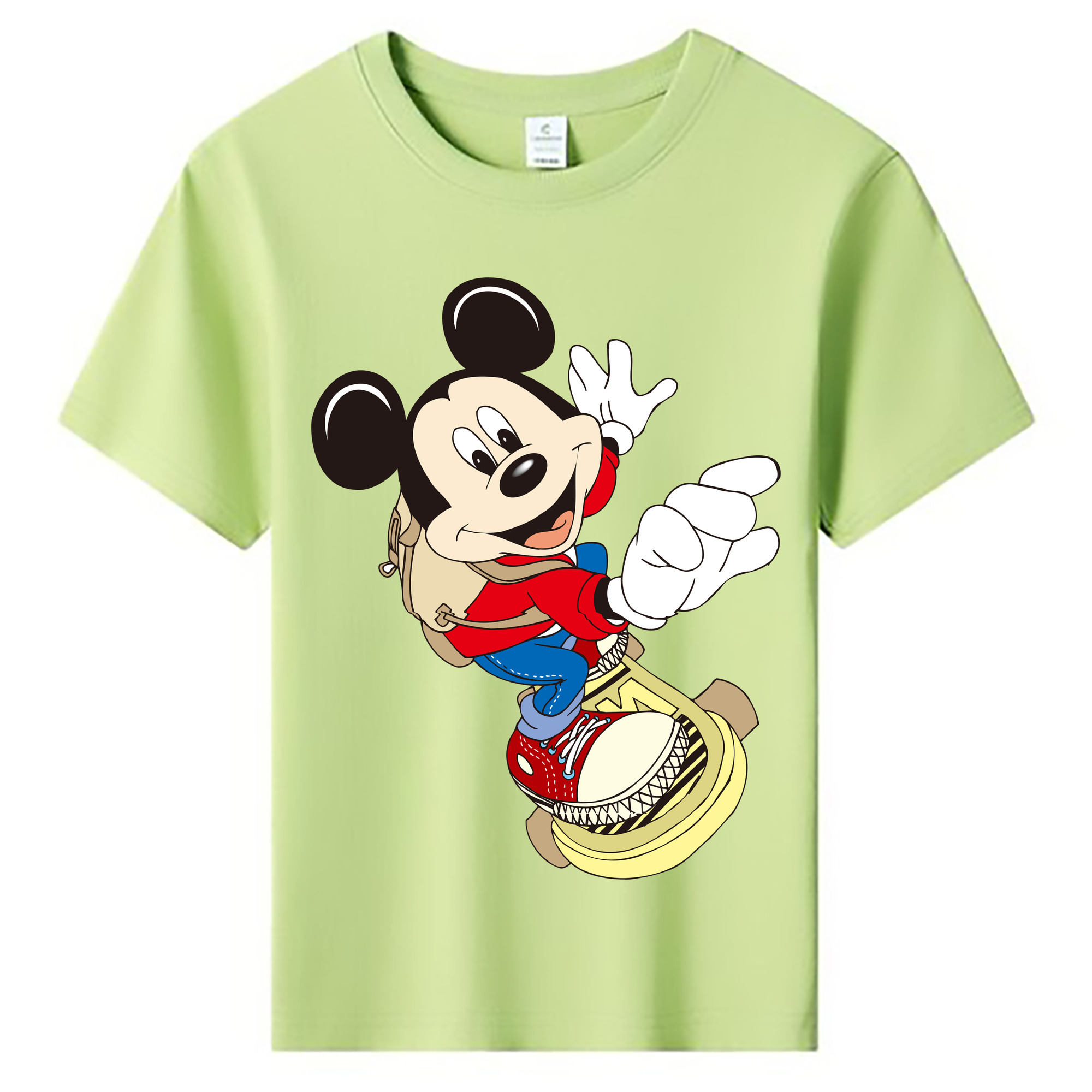ミッキーマウス Mickey Mouse 綿100％キッズTシャツ（フロントプリント）